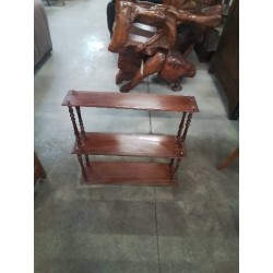 ÉTAGÈRE MURALE A COLONNES 3 TABLETTES BOIS FIN XIXE