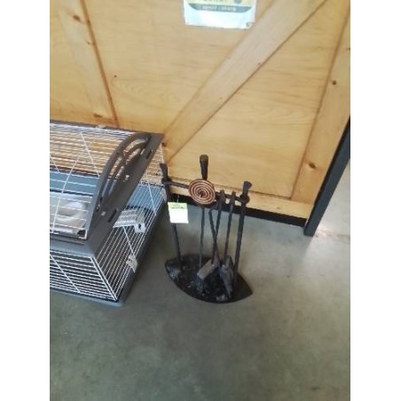 SERVITEUR DE CHEMINÉE 4 PIÈCES FER FORGÉ 