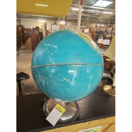 GLOBE TERRESTRE LUMINEUX SOCLE MÉTAL GRANGE BATELIERE PARIS
