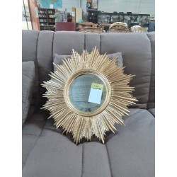 MIROIR SOLEIL BOIS DORÉ MILIEU XXE