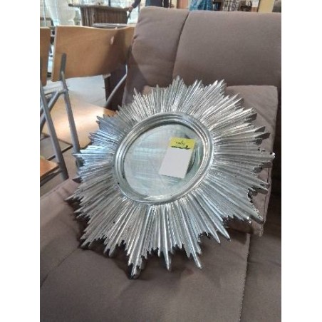 MIROIR SOLEIL BOIS ARGENTÉ MILIEU XXE 