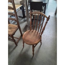 CHAISE BISTROT BOIS CLAIR A BARREAUX ASSISE PERFORÉE DÉBUT XXE