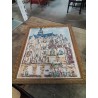 LITHOGRAPHIE LA COLLEGIALE D EU  36X49 CADRE BOIS DORE
