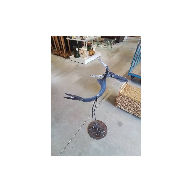 SCULPTURE HERON FER FORGÉ MAURICE GRAFFENBERG