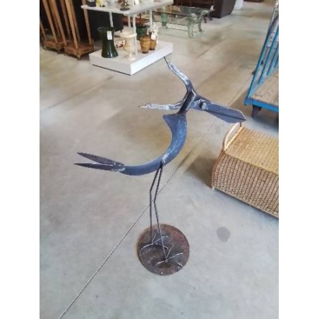 SCULPTURE HERON FER FORGÉ MAURICE GRAFFENBERG