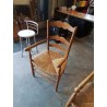 FAUTEUIL DE CHEMINÉE BOIS PAILLÉ DOSSIER MOUSTACHE 