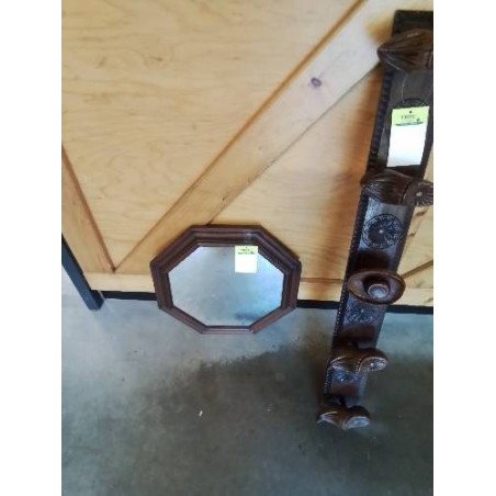 MIROIR OCTOGONAL BOIS MOULURÉ 