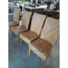 4 CHAISES ROTIN ASSISE PIEDS BOIS MAISON KOK