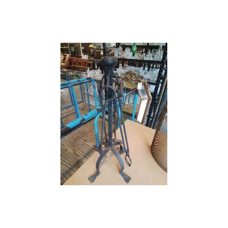 SERVITEUR DE CHEMINÉE FER FORGÉ 5 PIÈCES 