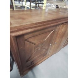 ENFILADE BOIS CLAIR SCULPTÉ 3 PORTES ANNÉES 40