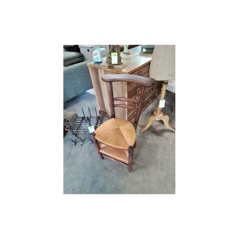 CHAISE PRIE DIEU BOIS PAILLÉ DÉBUT XXE