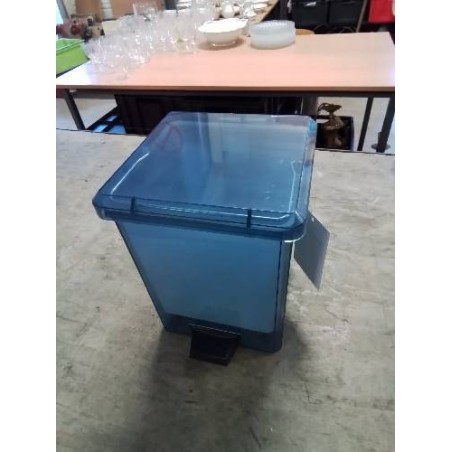 POUBELLE DE SALLE DE BAIN A PÉDALE RÉSINE BLEU