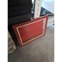 VITRINE MURALE A MINIATURE CADRE BOIS ROUGE 
