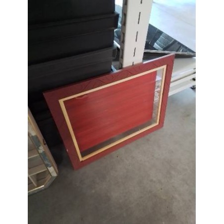 VITRINE MURALE A MINIATURE CADRE BOIS ROUGE 