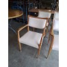 FAUTEUIL BOIS CLAIR ASSISE ET DOSSIER PU BEIGE ANNÉES 50