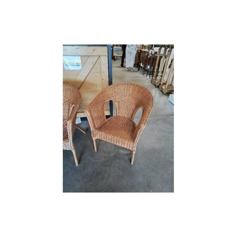 FAUTEUIL GONDOLE ROTIN ET VANNERIE 