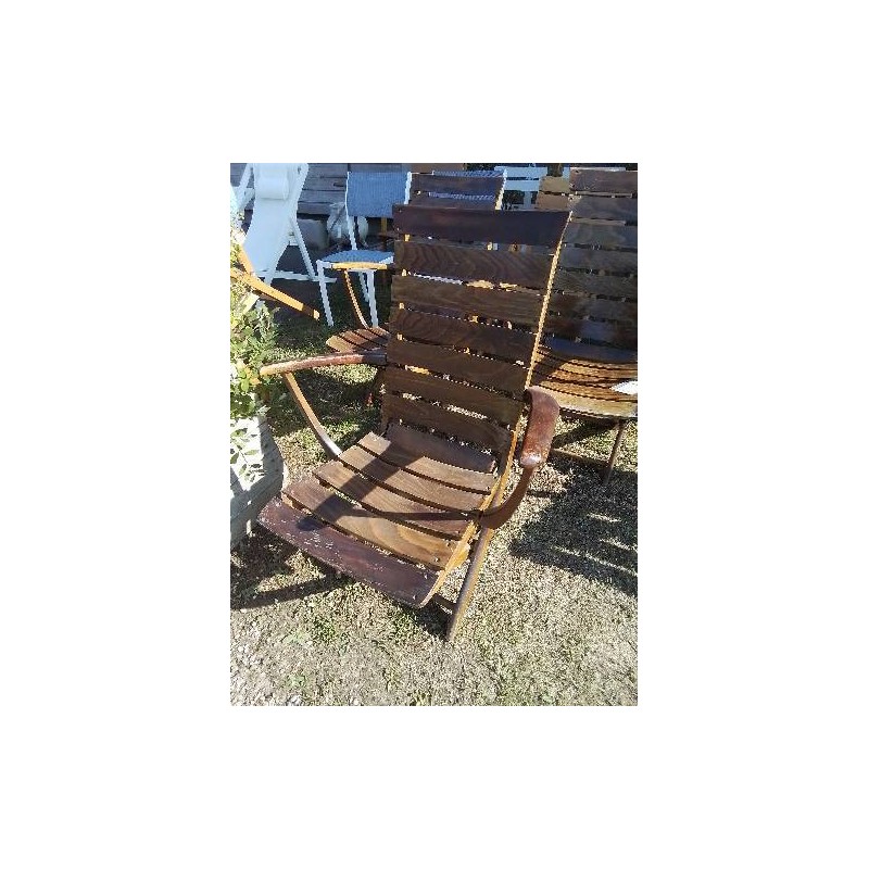 FAUTEUIL DE JARDIN PLIANT DOSSIER RÉGLABLE BOIS AJOURÉ TRICONFORT