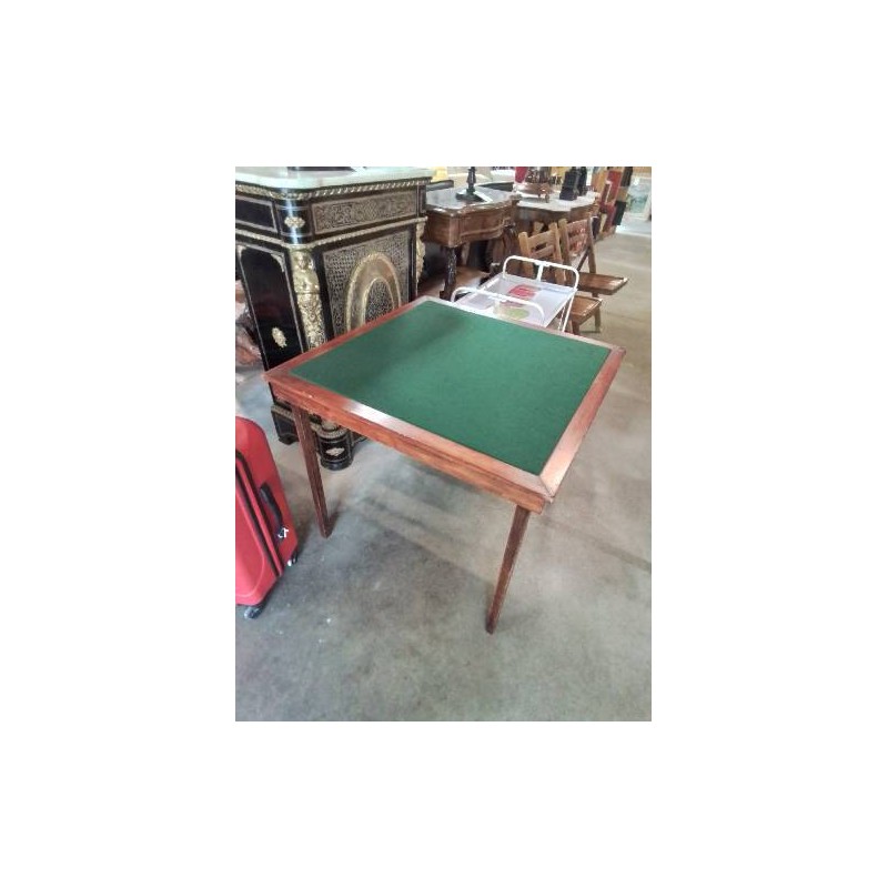 TABLE DE JEU PLIANTE BOIS ET TISSU VERT
