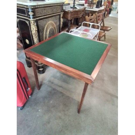 TABLE DE JEU PLIANTE BOIS ET TISSU VERT