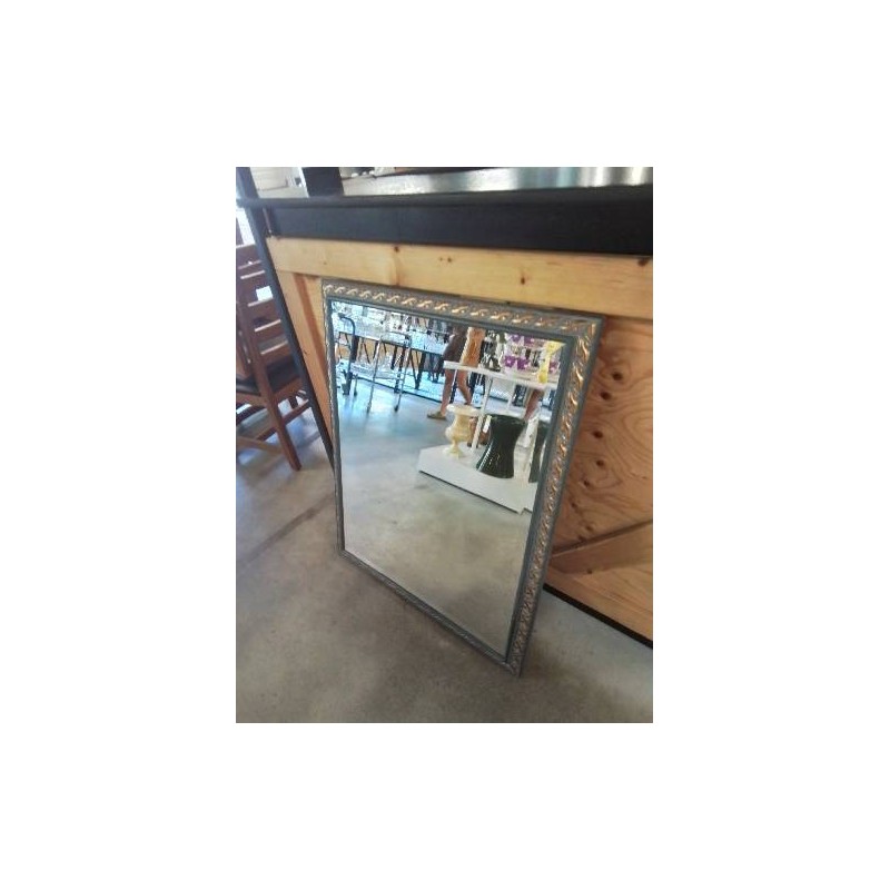 MIROIR RECTANGULAIRE BOIS BLEU DORÉ 8OX100