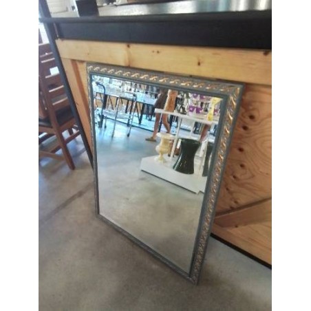 MIROIR RECTANGULAIRE BOIS BLEU DORÉ 8OX100