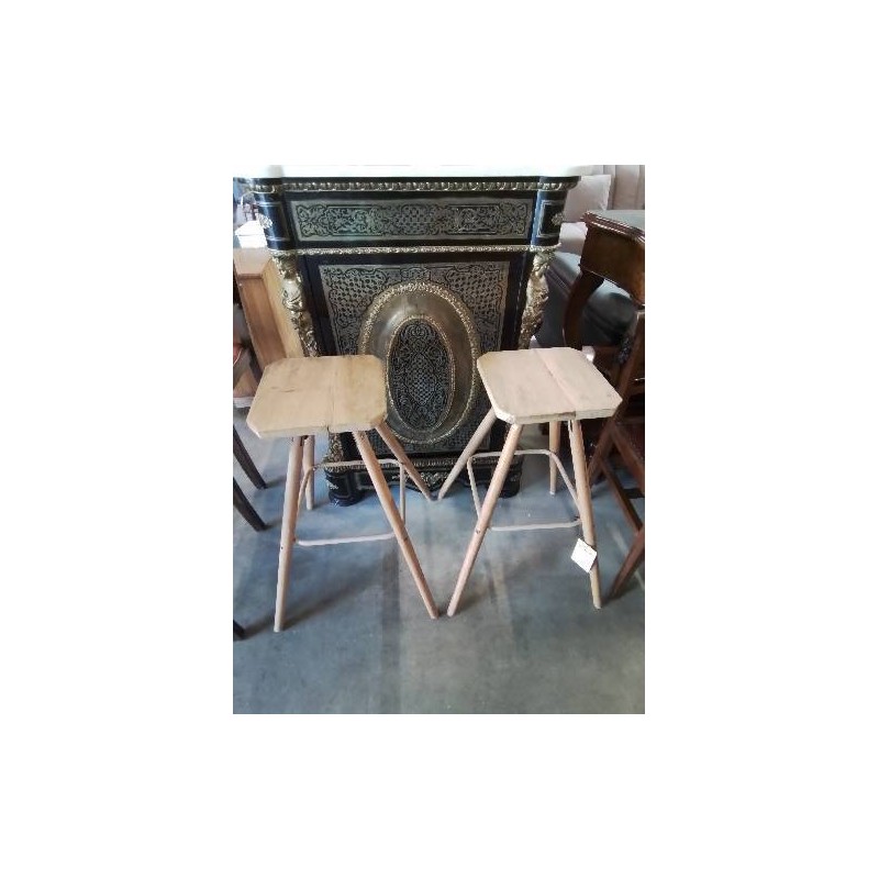TABOURET DE BAR BOIS CLAIR ASSISE OCTOGONAL 