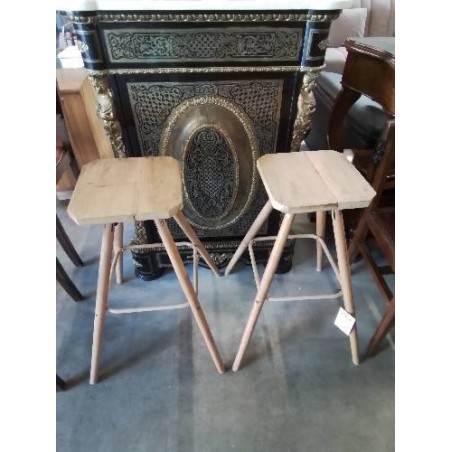 TABOURET DE BAR BOIS CLAIR ASSISE OCTOGONAL 
