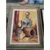 HUILE SUR TOILE NATURE MORTE A LA LANTERNE 