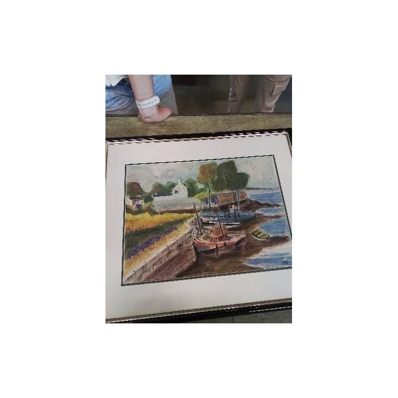 PASTEL BATEAUX AU PORT 