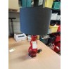 LAMPE VERRE ROUGE SOCLE MÉTAL CHROMÉ AJ NOIR