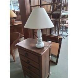 LAMPE CÉRAMIQUE GALETS  BLANC AJ ECRU 