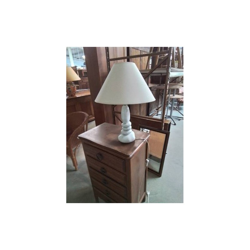 LAMPE CÉRAMIQUE GALETS  BLANC AJ ECRU 