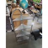 ÉTAGÈRE D’ANGLE MÉTAL CHROMÉ 4 TABLETTES 