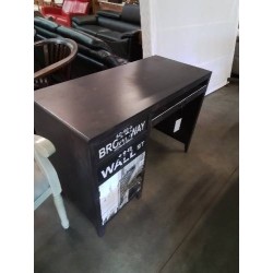 BUREAU INFORMATIQUE BOIS GRIS DÉCOR WALL STREET 2 TIROIRS 1 PORTE 