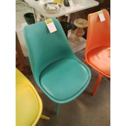 CHAISE RÉSINE BLEU PIEDS COMPAS