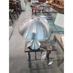 LAMPE CHAMPIGNON MÉTAL BROSSÉ PAR LOUIS KALFF POUR PHILIPS EN L\'ÉTAT 