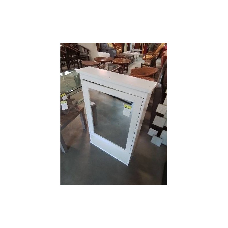 ARMOIRE A PHARMACIE MURALE BOIS BLANC 1 PORTE MIROIR 1 NICHE 