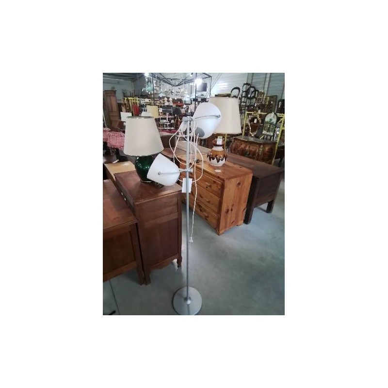 LAMPADAIRE MÉTAL GRIS 2 FEUX ORIENTABLES AJ RÉSINE ECRU