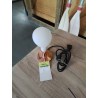 LAMPE AMPOULE MÉTAL DORÉ ET VERRE BLANC
