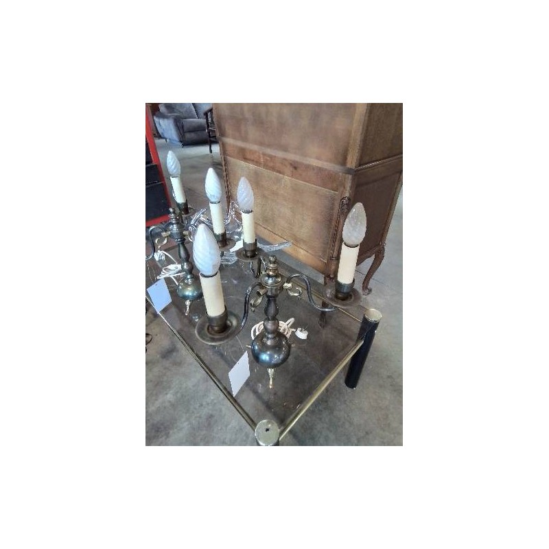 LAMPE MÉTAL DORÉ 3 FEUX
