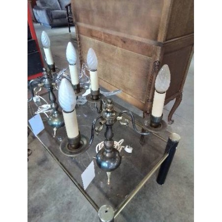 LAMPE MÉTAL DORÉ 3 FEUX