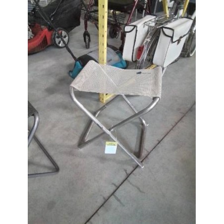TABOURET PLIANT ALU ET TOILE GRIS LAFUMA