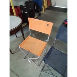 CHAISE PLIANTE MÉTAL ET TOILE ORANGE LAFUMA