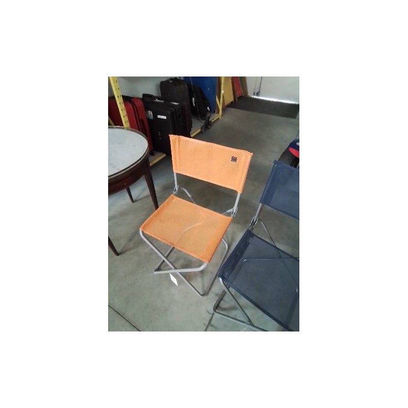CHAISE PLIANTE MÉTAL ET TOILE ORANGE LAFUMA