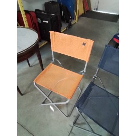 CHAISE PLIANTE MÉTAL ET TOILE ORANGE LAFUMA