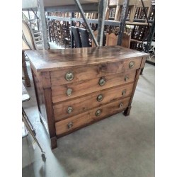 COMMODE EMPIRE BOIS 4 TIROIRS GARNITURES BRONZE 