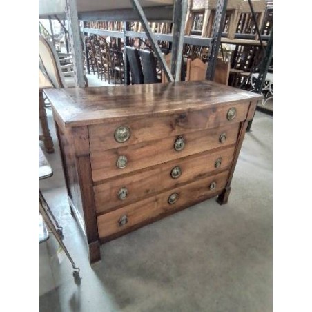 COMMODE EMPIRE BOIS 4 TIROIRS GARNITURES BRONZE 