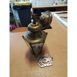 LANTERNE MÉTAL DORÉ ET VERRE 