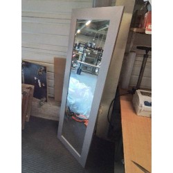 MIROIR RECTANGULAIRE BOIS TAUPE 140X40CM