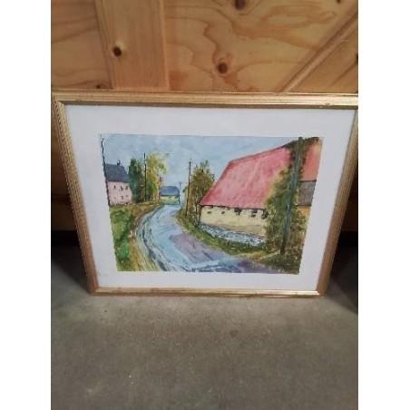 AQUARELLE RUE VILLAGEOISE